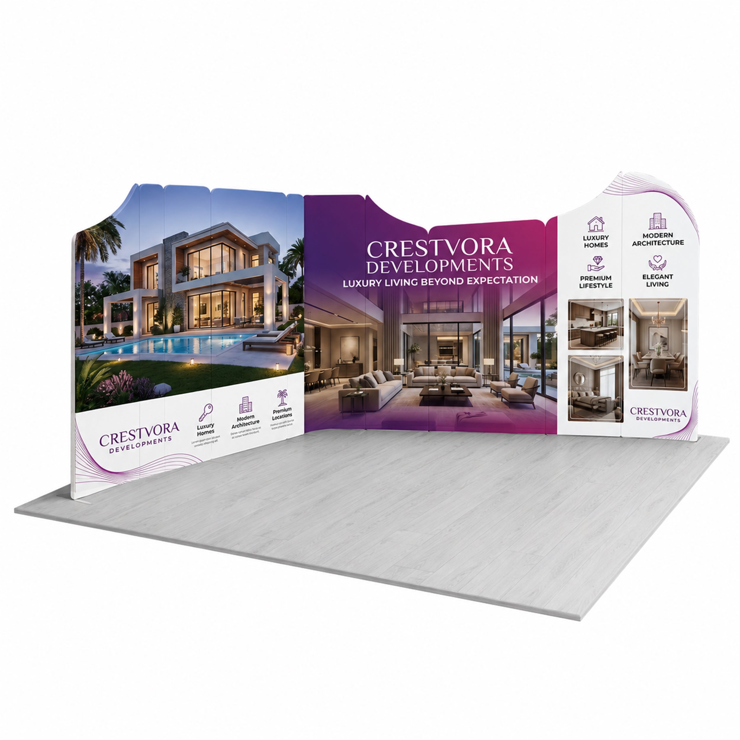 16.4 x 16.4 ft magnetic modular fabric displays design 20 45 degree