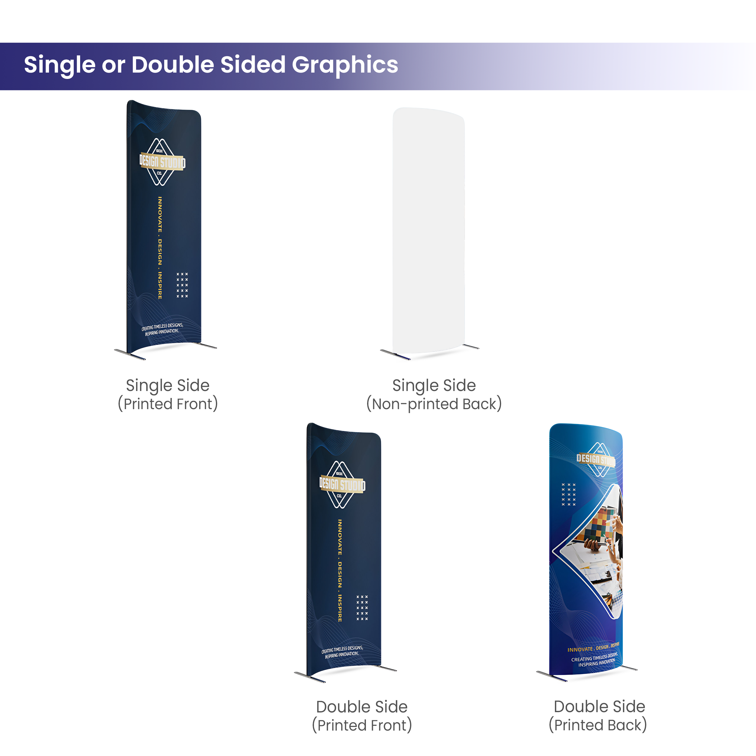 6m Magnetic Modular Fabric Displays - 4 Curved L-Shape Sections