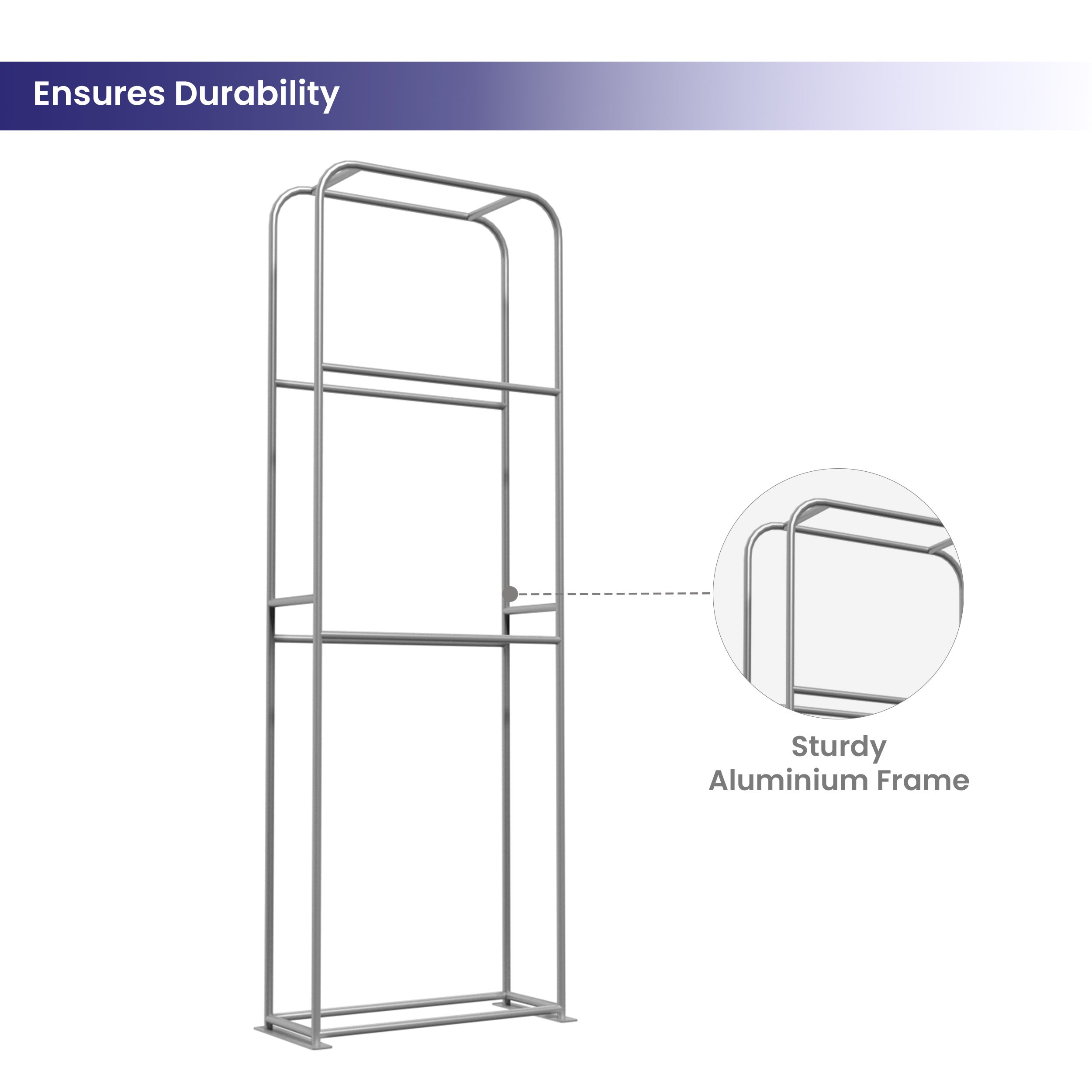 3D Vertical Trade Show Tower Display Ensures Durability BBEXPO3DVER03_5_UK