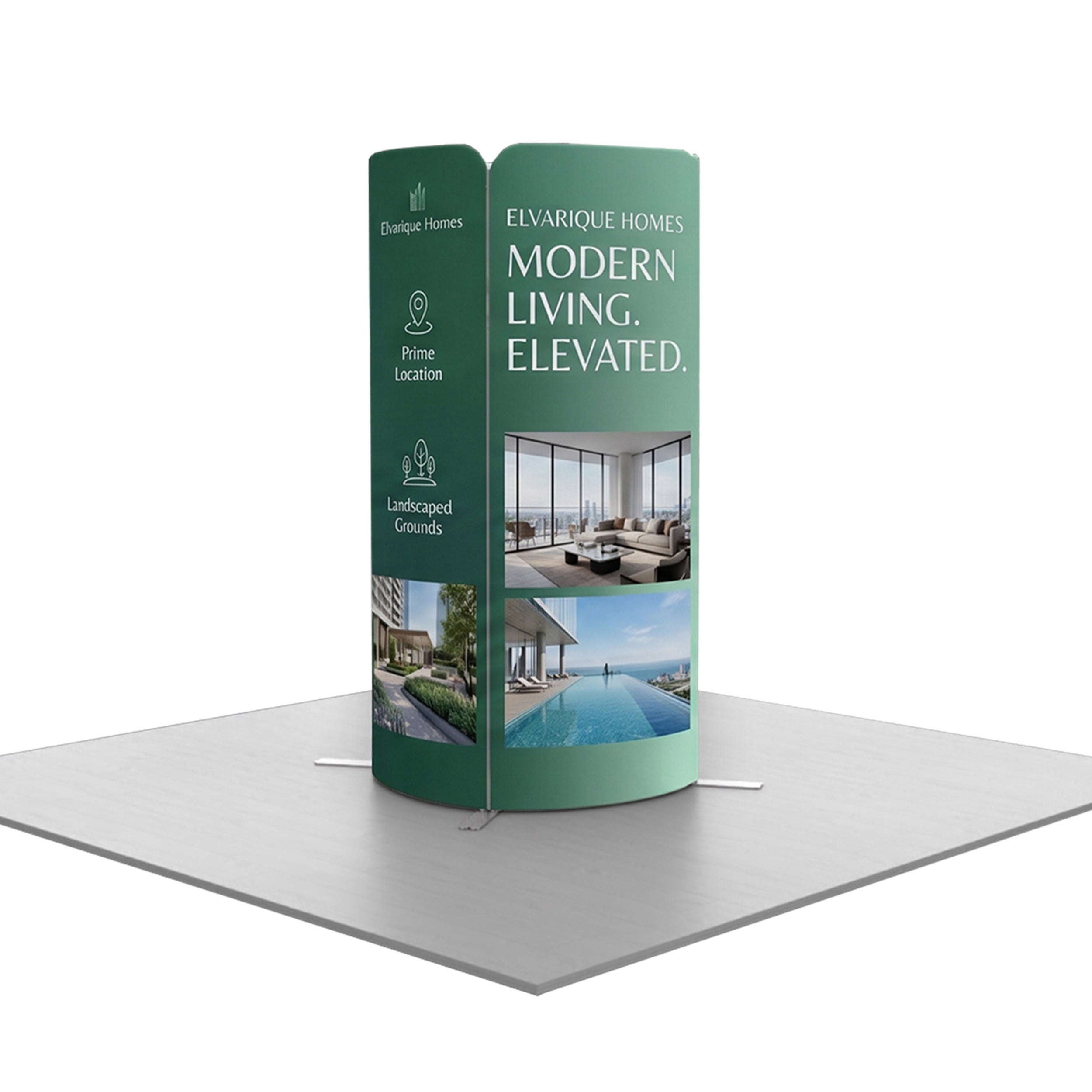 2m Magnetic Modular Fabric Display - Tower Island Shape