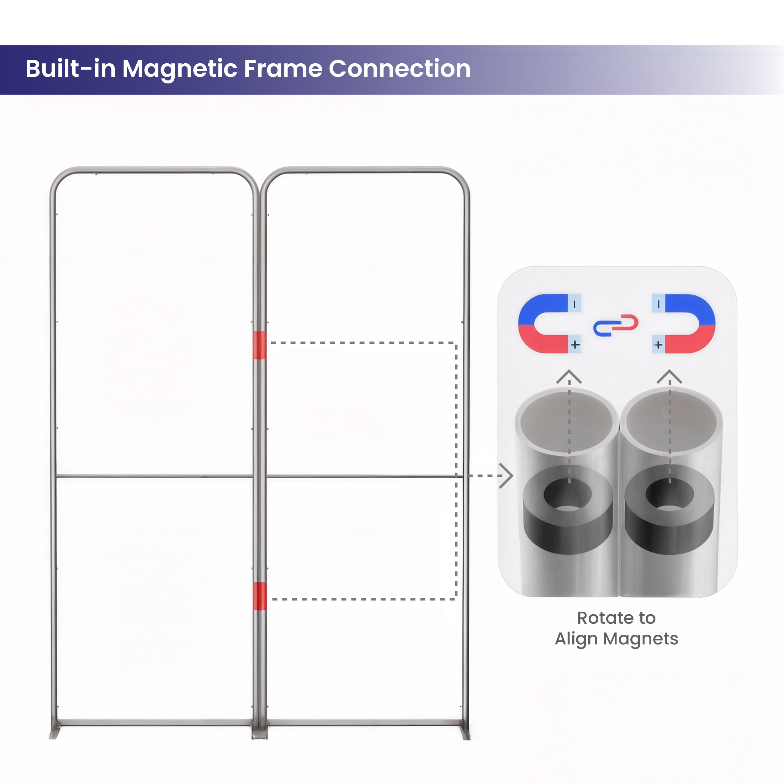2m Magnetic Modular Fabric Display - Cross Island Shape