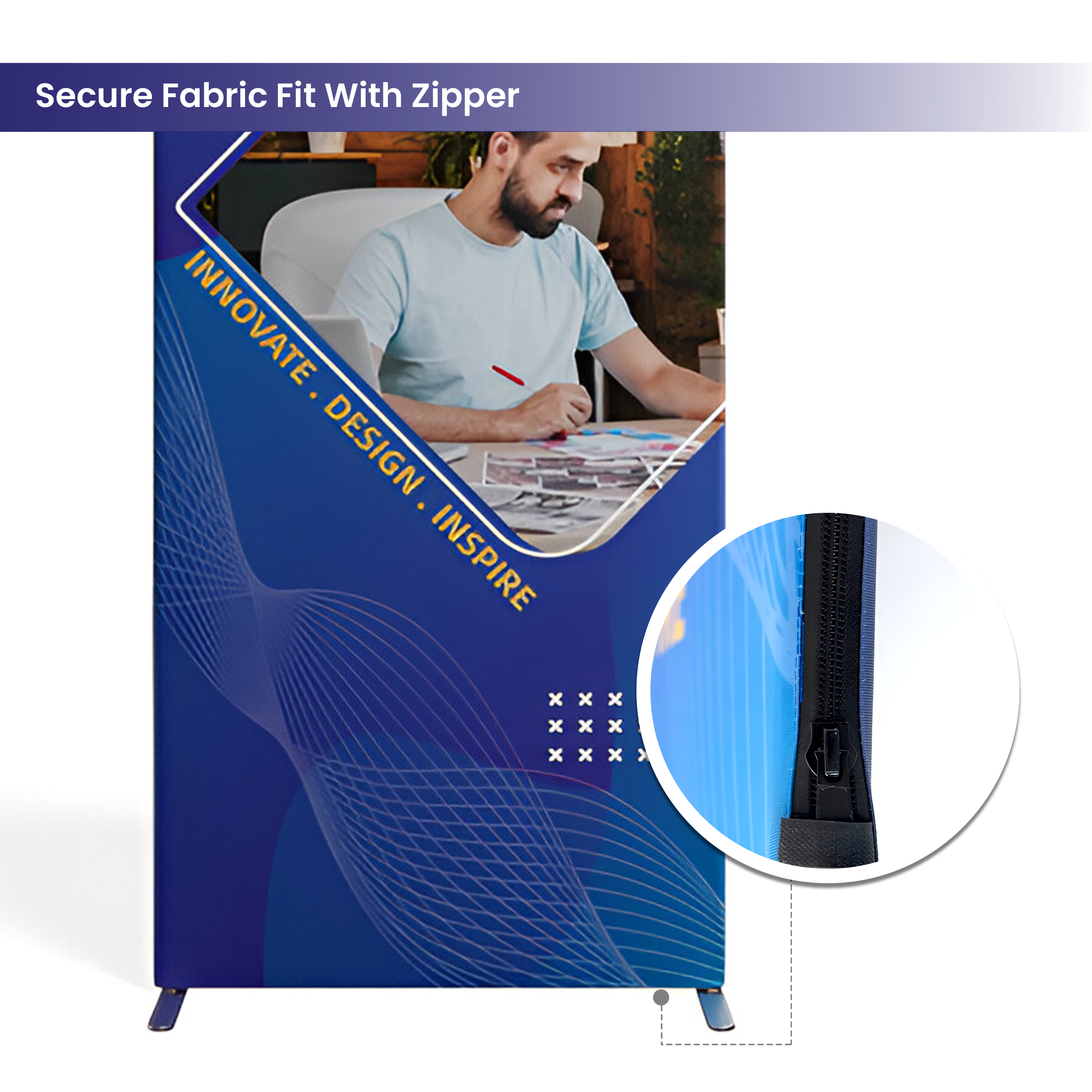 2m Magnetic Modular Fabric Display - Cross Island Shape