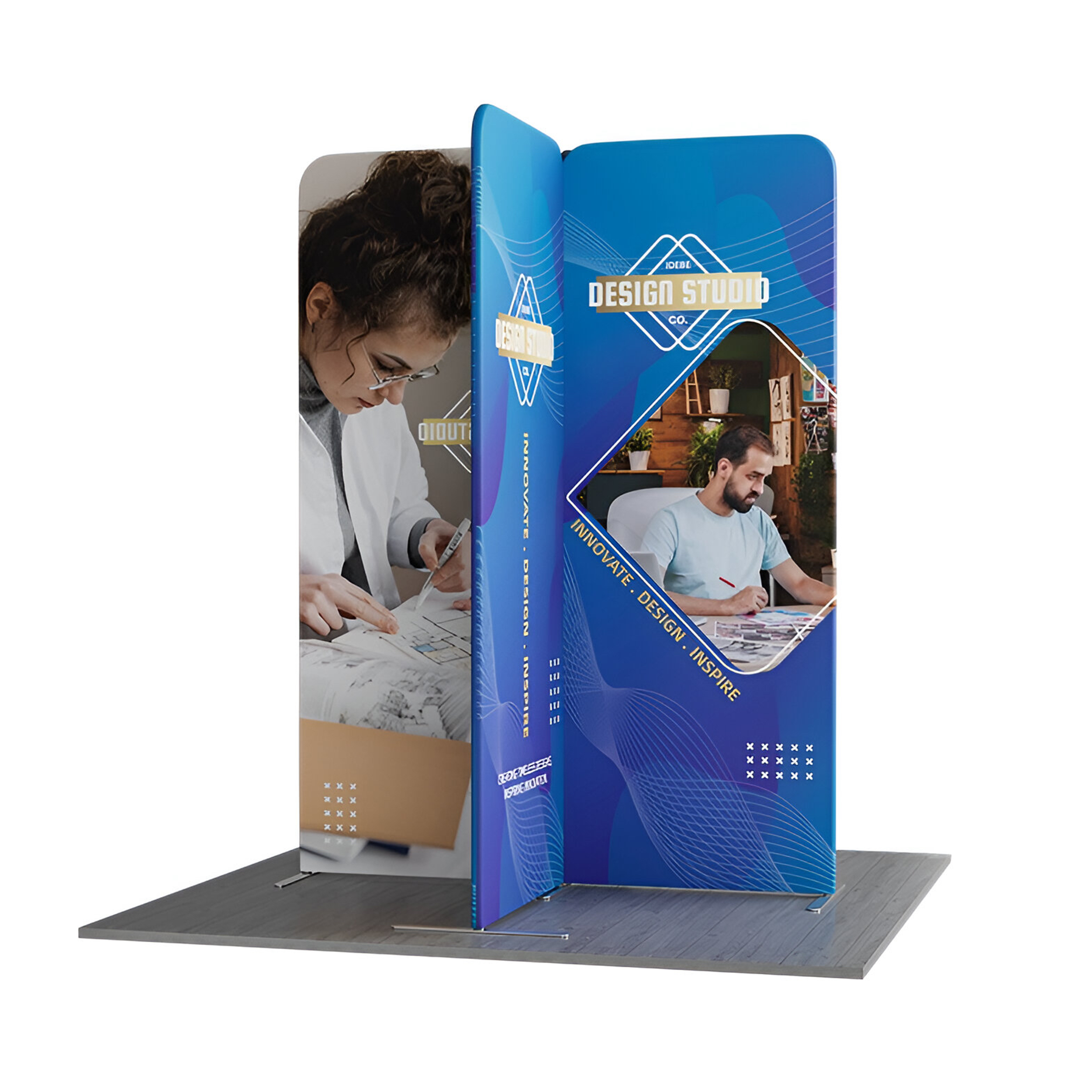 2m Magnetic Modular Fabric Display - Cross Island Shape