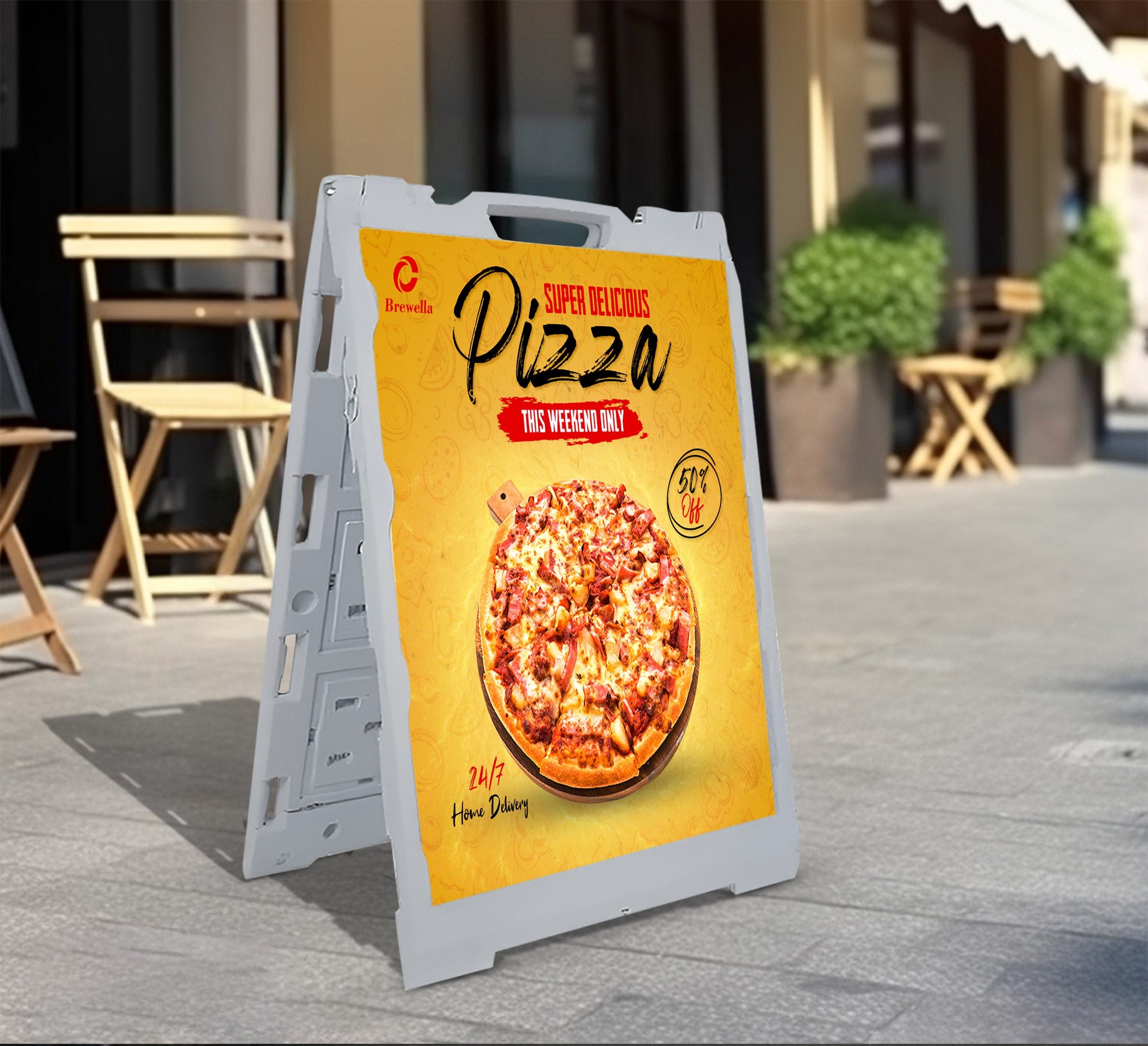 Plastic A Board Sign - Deluxe White