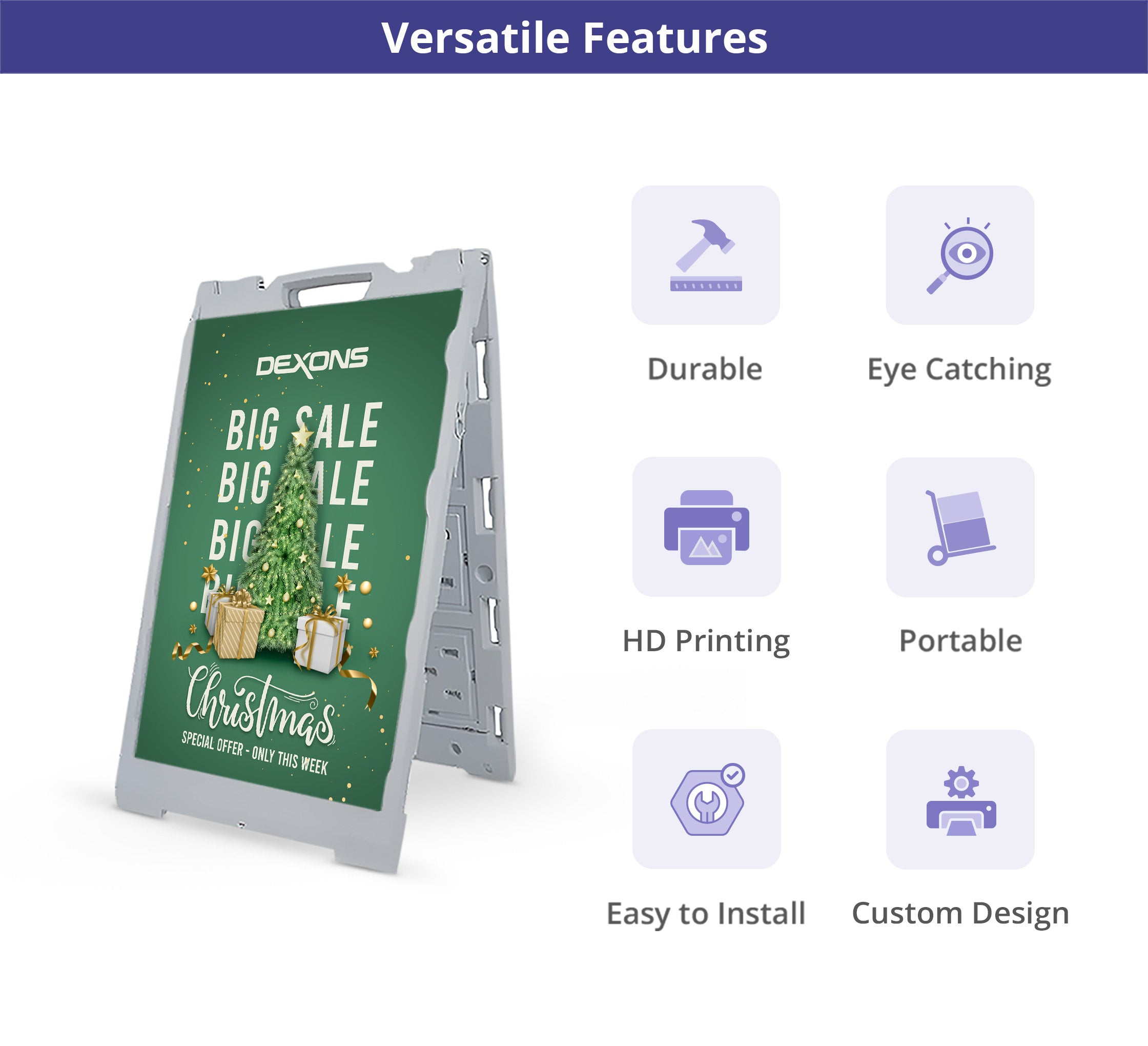 Plastic A Board Sign - Deluxe White