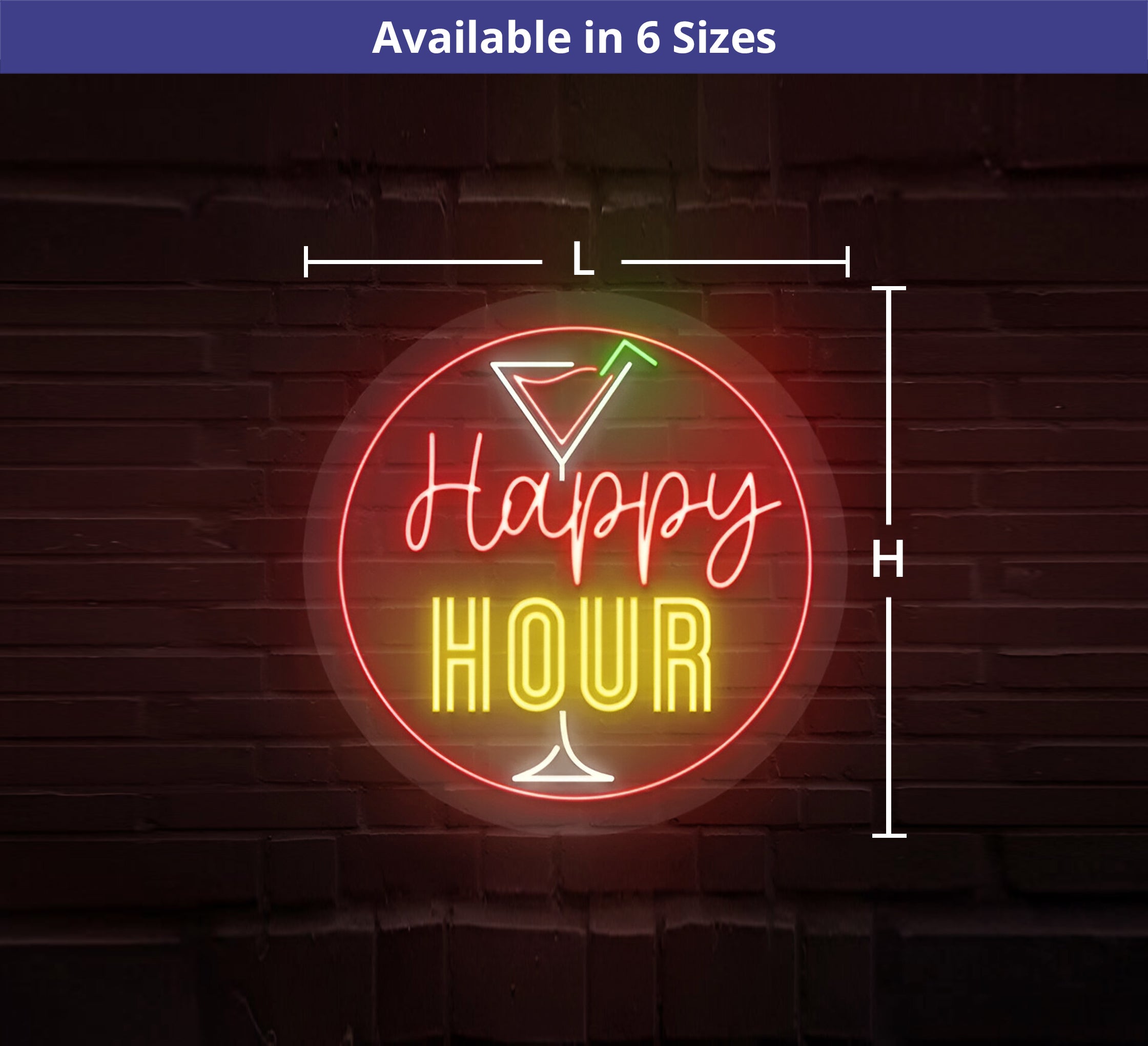 Happy Hour Bar LED Neon Sign | BannerBuzz UK