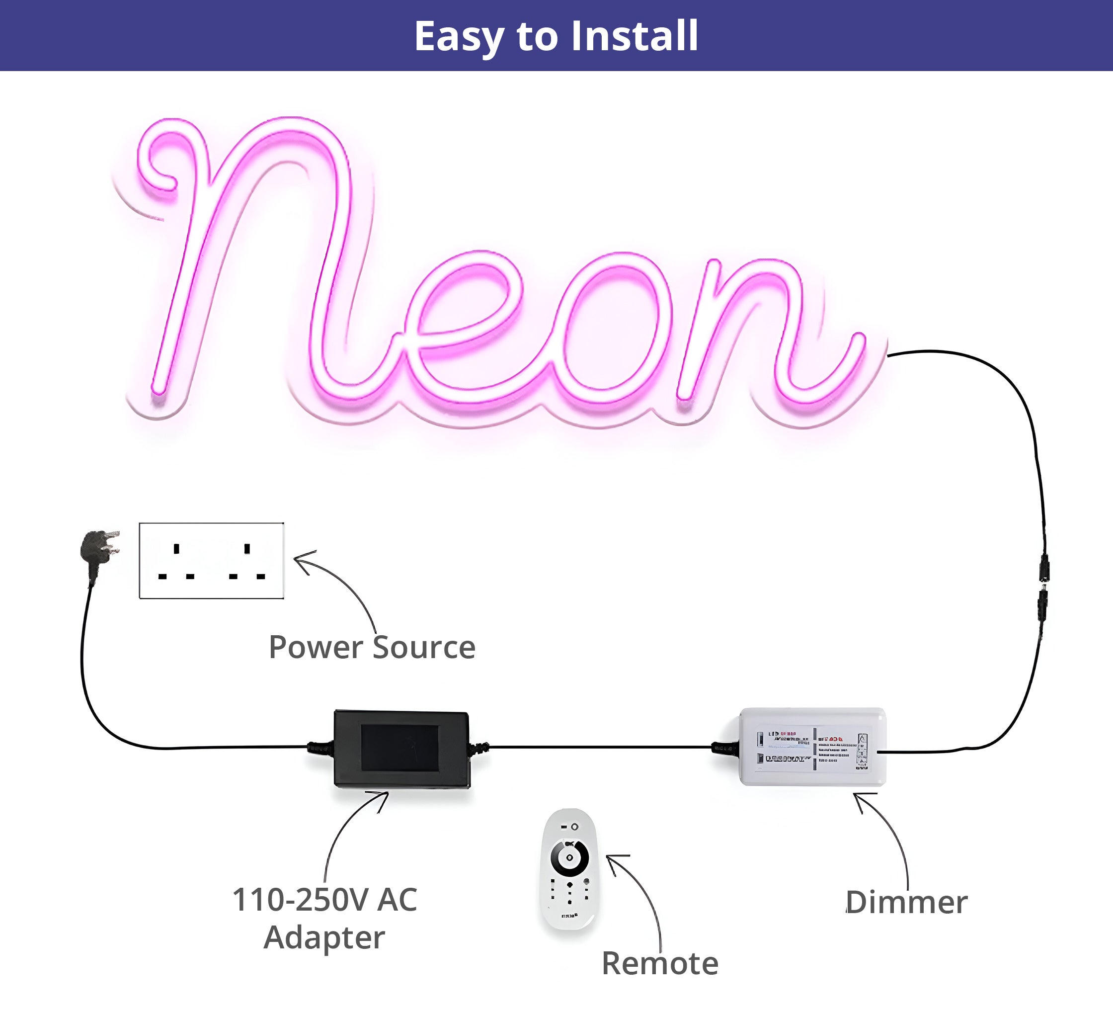 Happy New Year Bottle Neon Sign