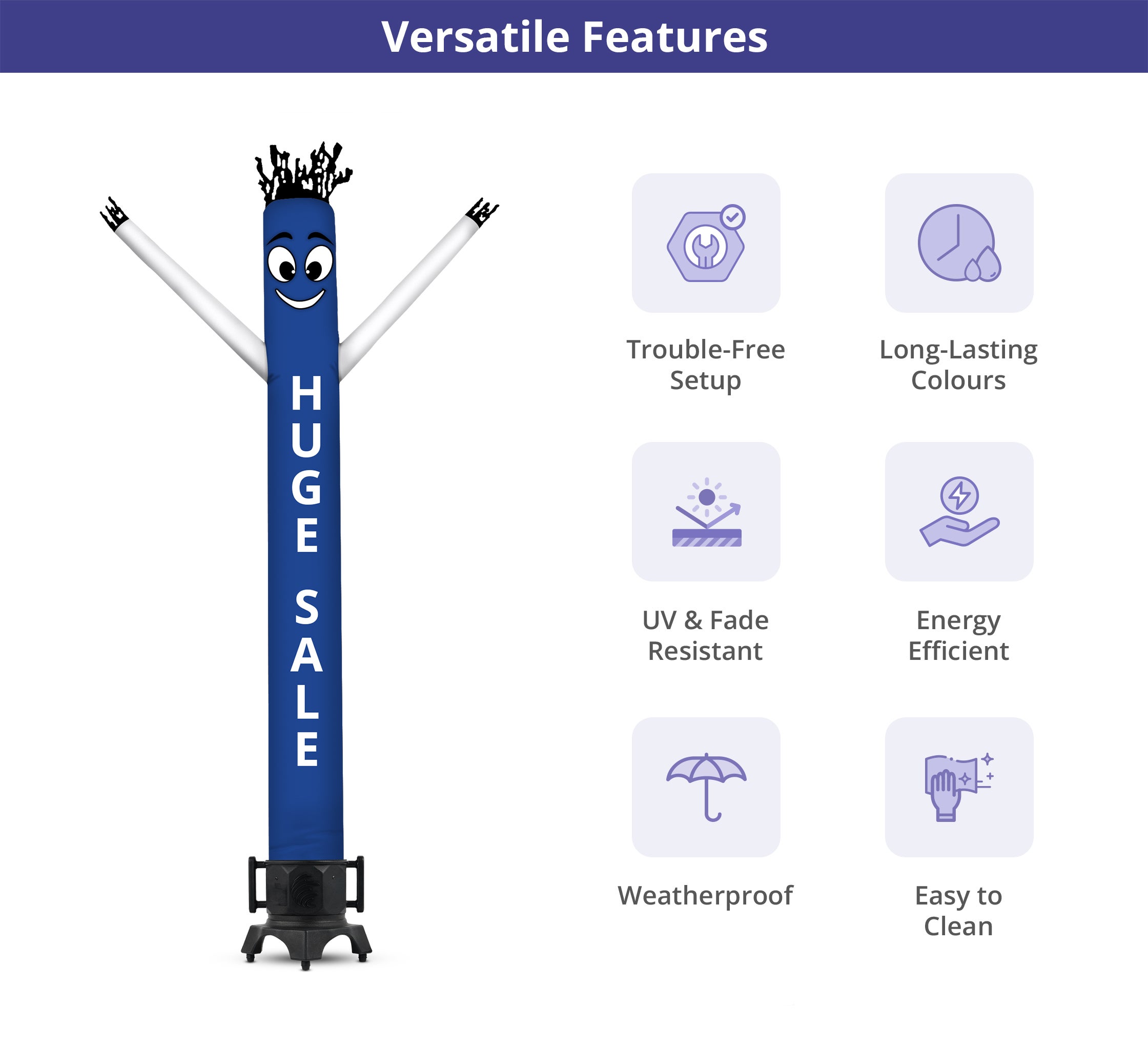 Huge Sale Inflatable Tube Man Blue with White Arms