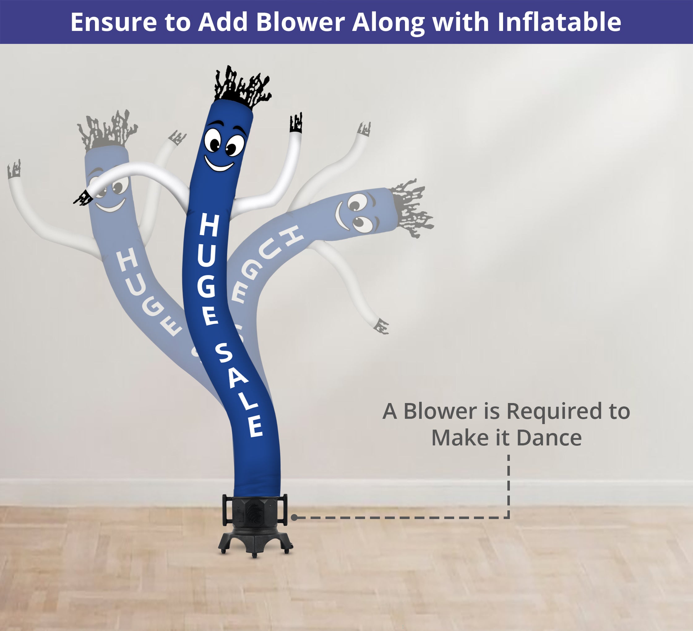 Huge Sale Inflatable Tube Man Blue with White Arms