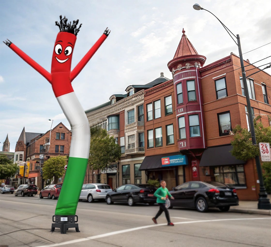 Red White Green Inflatable Tube Man
