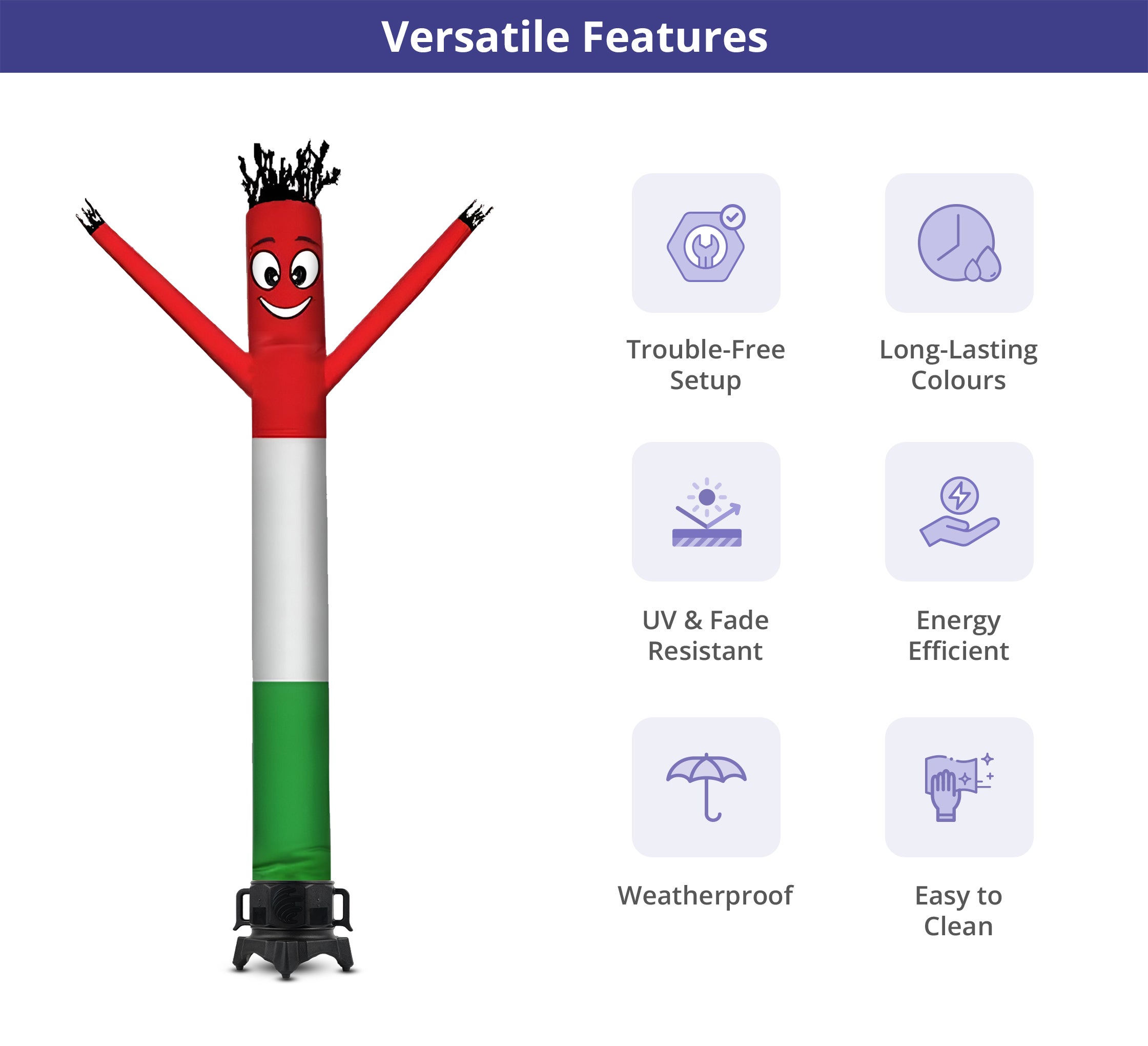 Red White Green Inflatable Tube Man