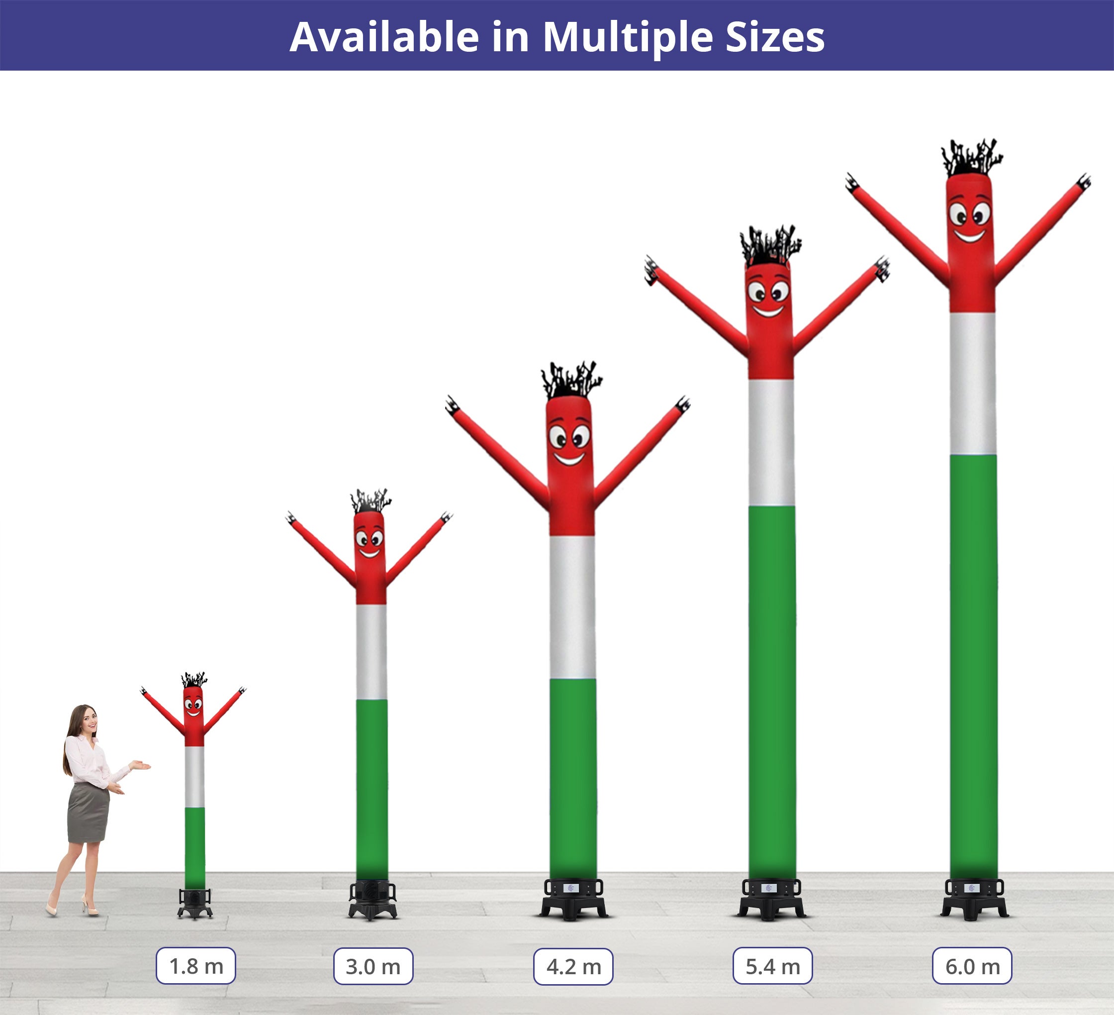 Red White Green Inflatable Tube Man