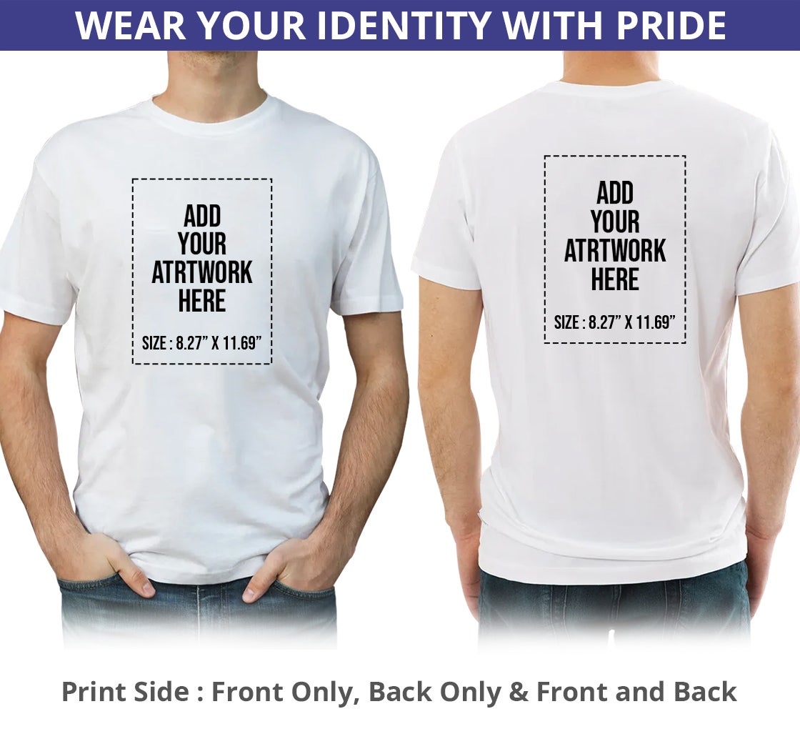 Shop for Custom White Printed T-Shirt with Crew Neck Bannerbuzz UK