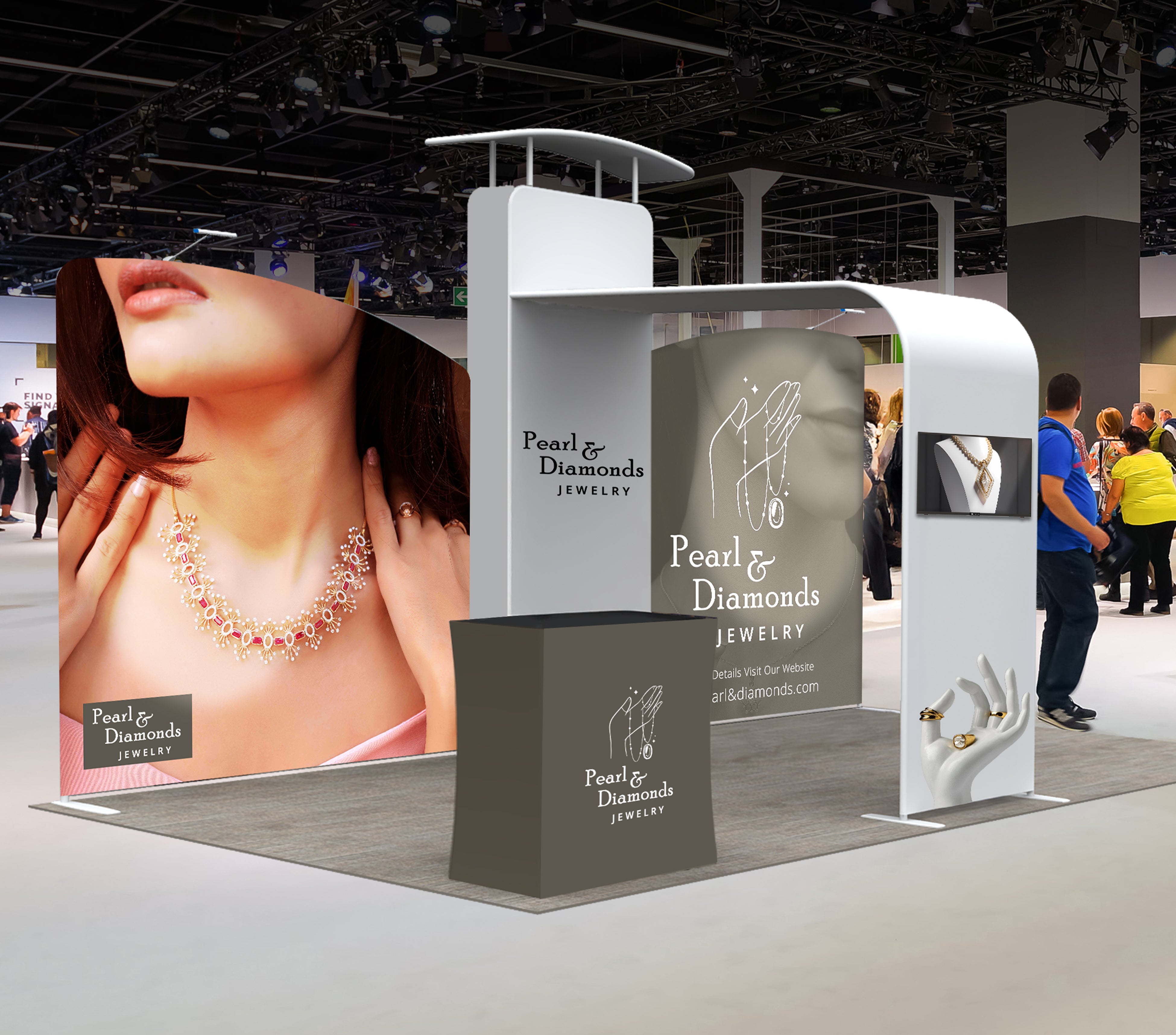 6m Inline Exhibition Stand  – Modular Kit with Media Display
