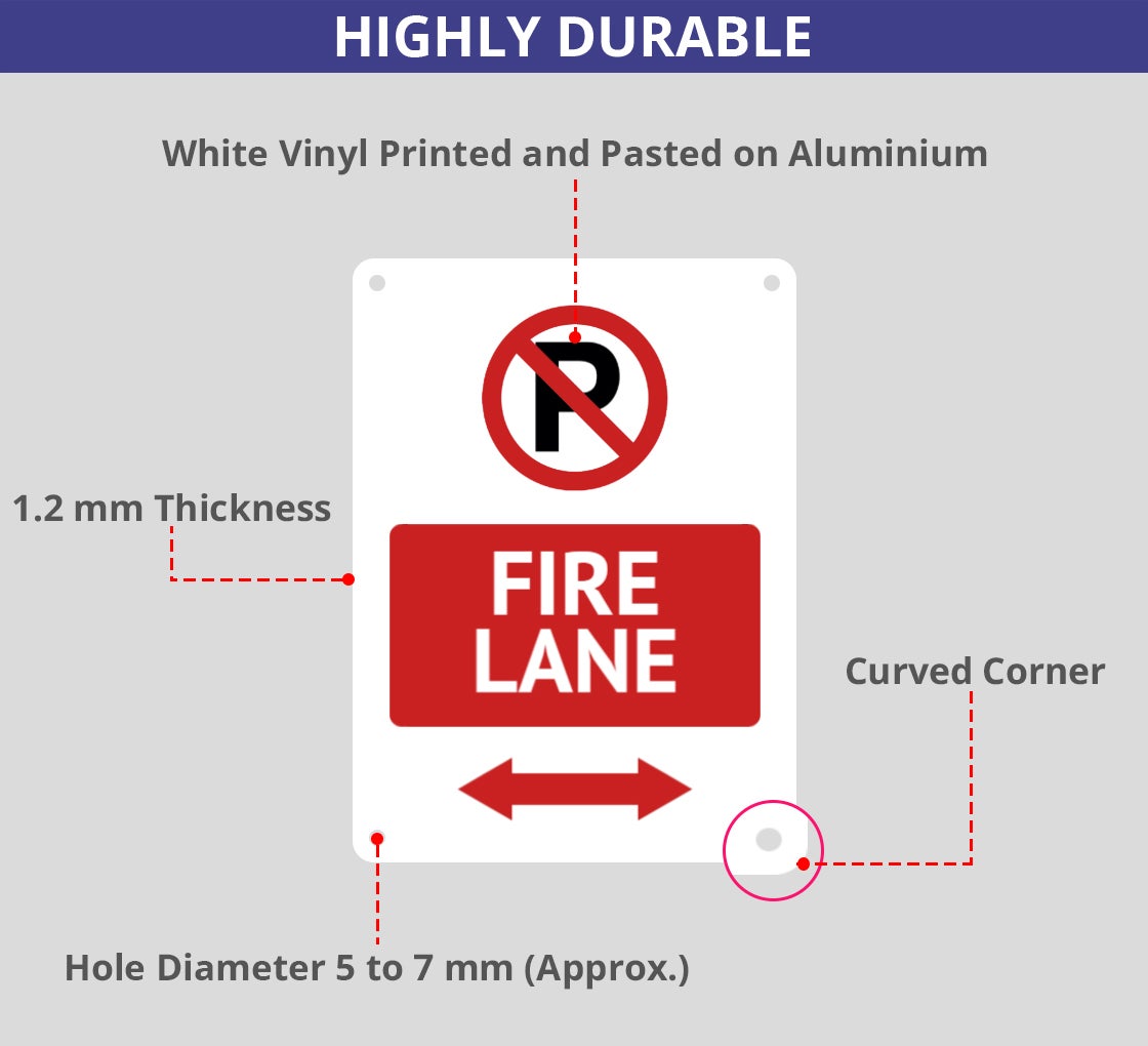 No Parking Faittoo Fire Lane Sign, 2-Pack 18 X 12 Inches Engineer Grade ...