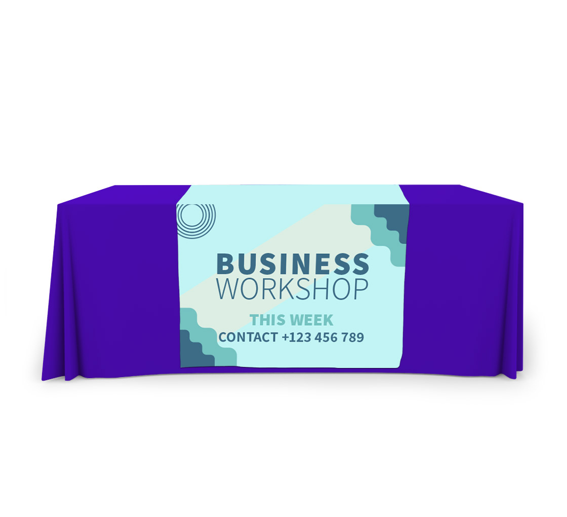 Table Runner 24"x72" Add Your Logo or Text 2'x6' Bigger Free Custom Design 