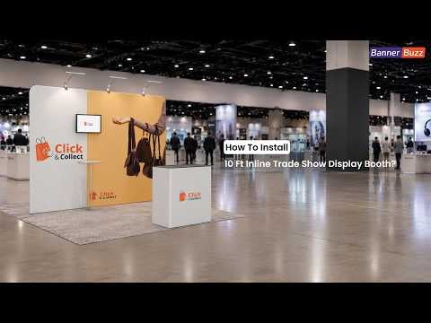 Install 10ft Inline Trade Show Booth | Portable Backwall, Counter & LED Lighting | BannerBuzz
