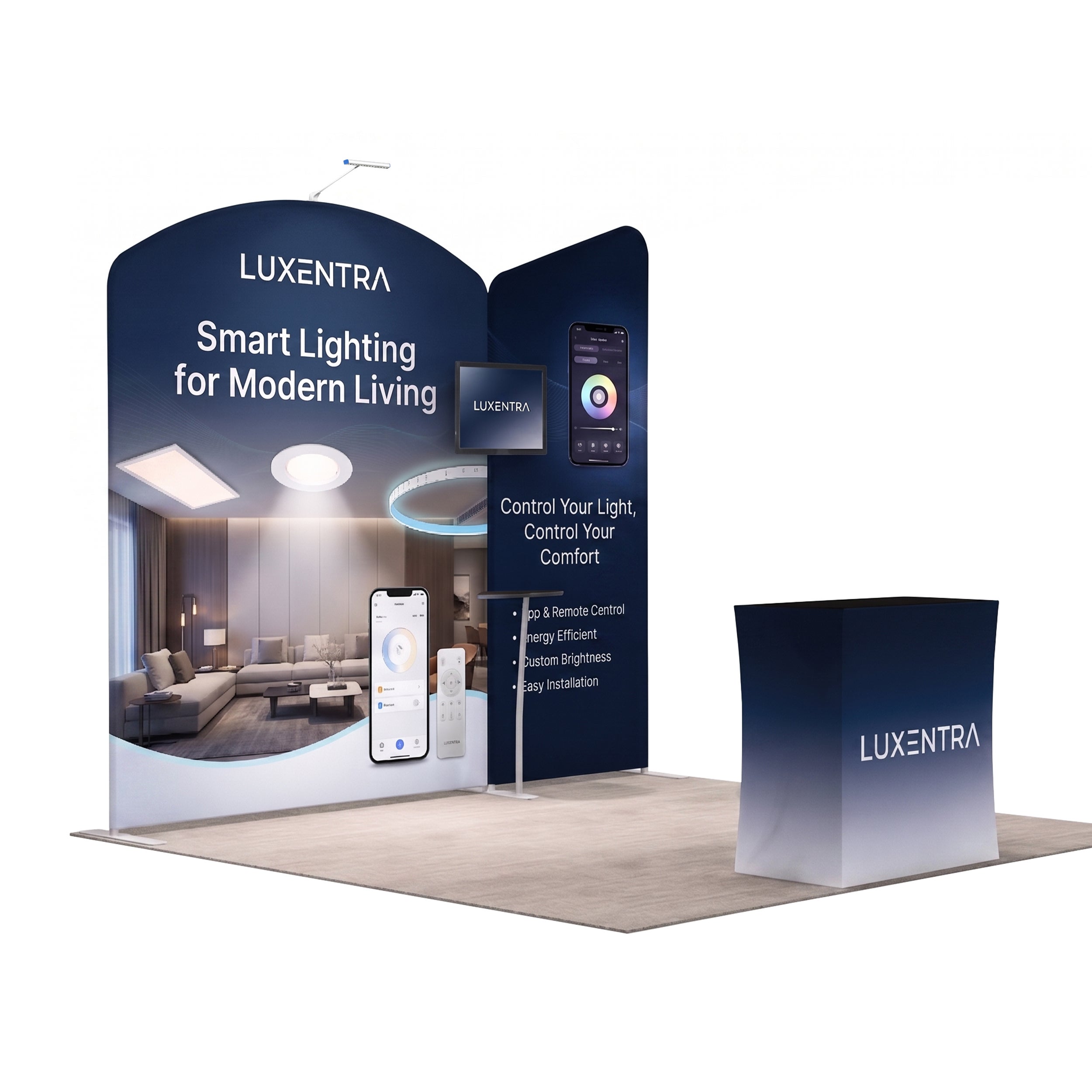 inline 10 ft inline trade show booth design 20 45 degree
