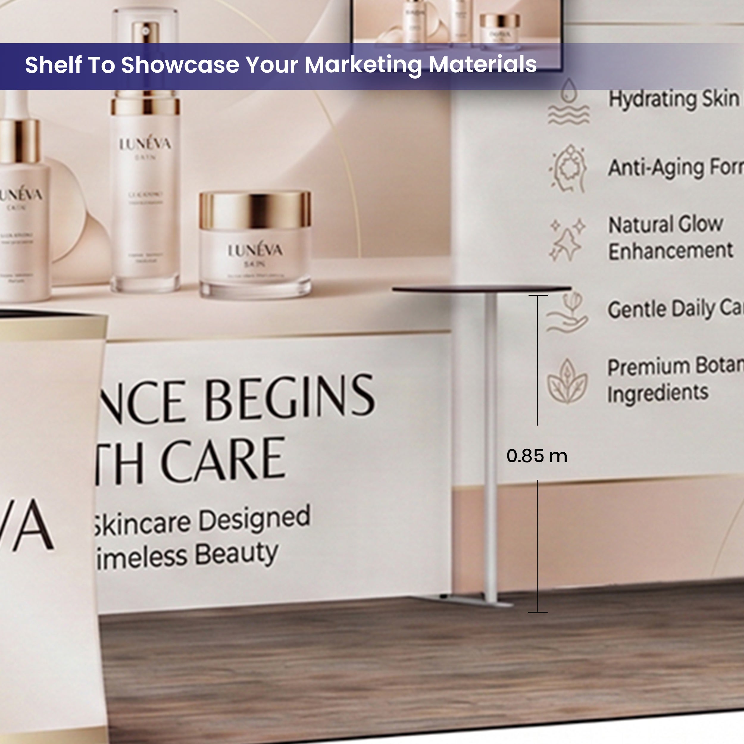 inline 20 ft inline trade show booth design 38 shelf for marketing material