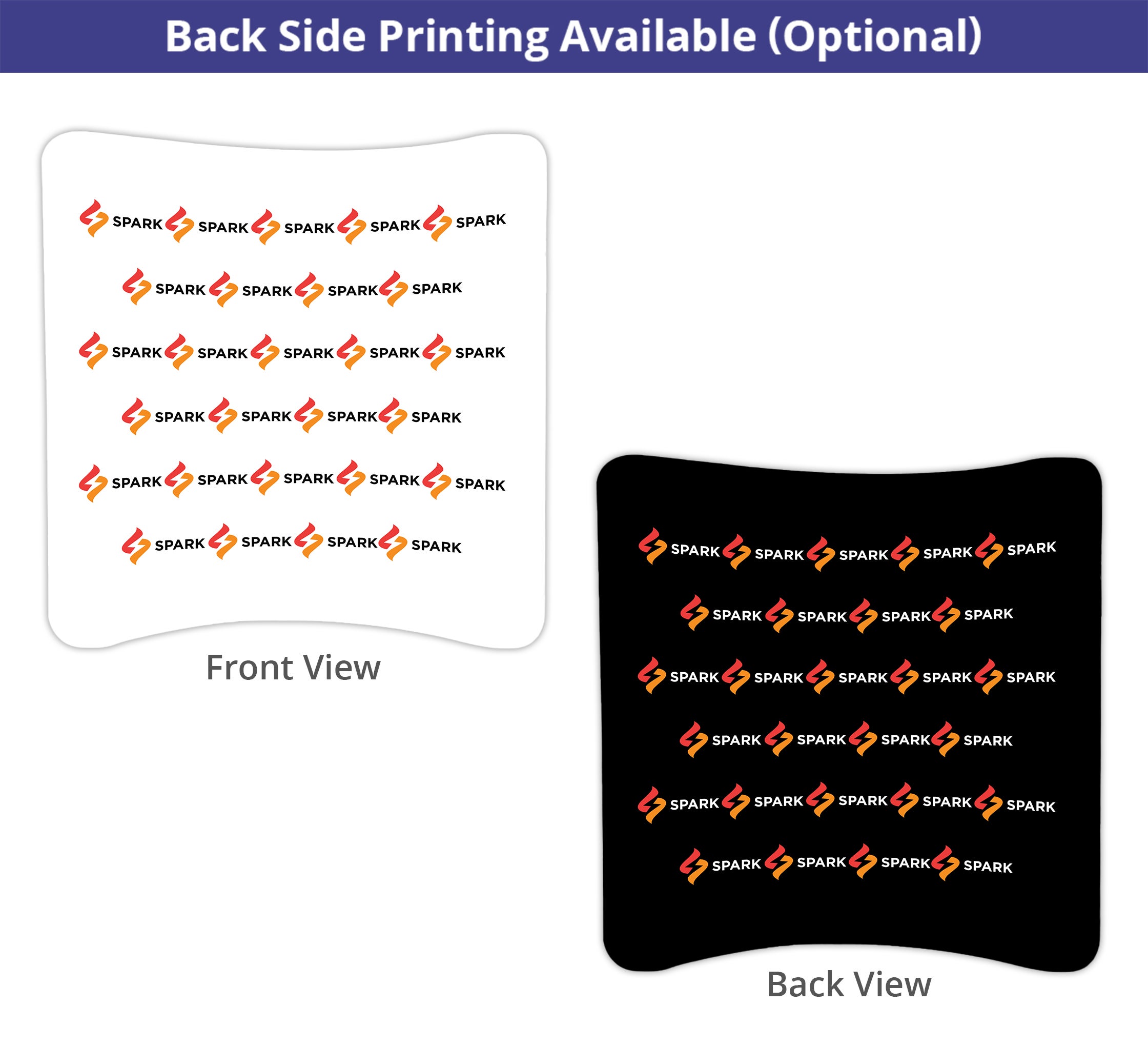 8 ft x 8 ft Step and Repeat Curved Pillow Case Backdrop - 11