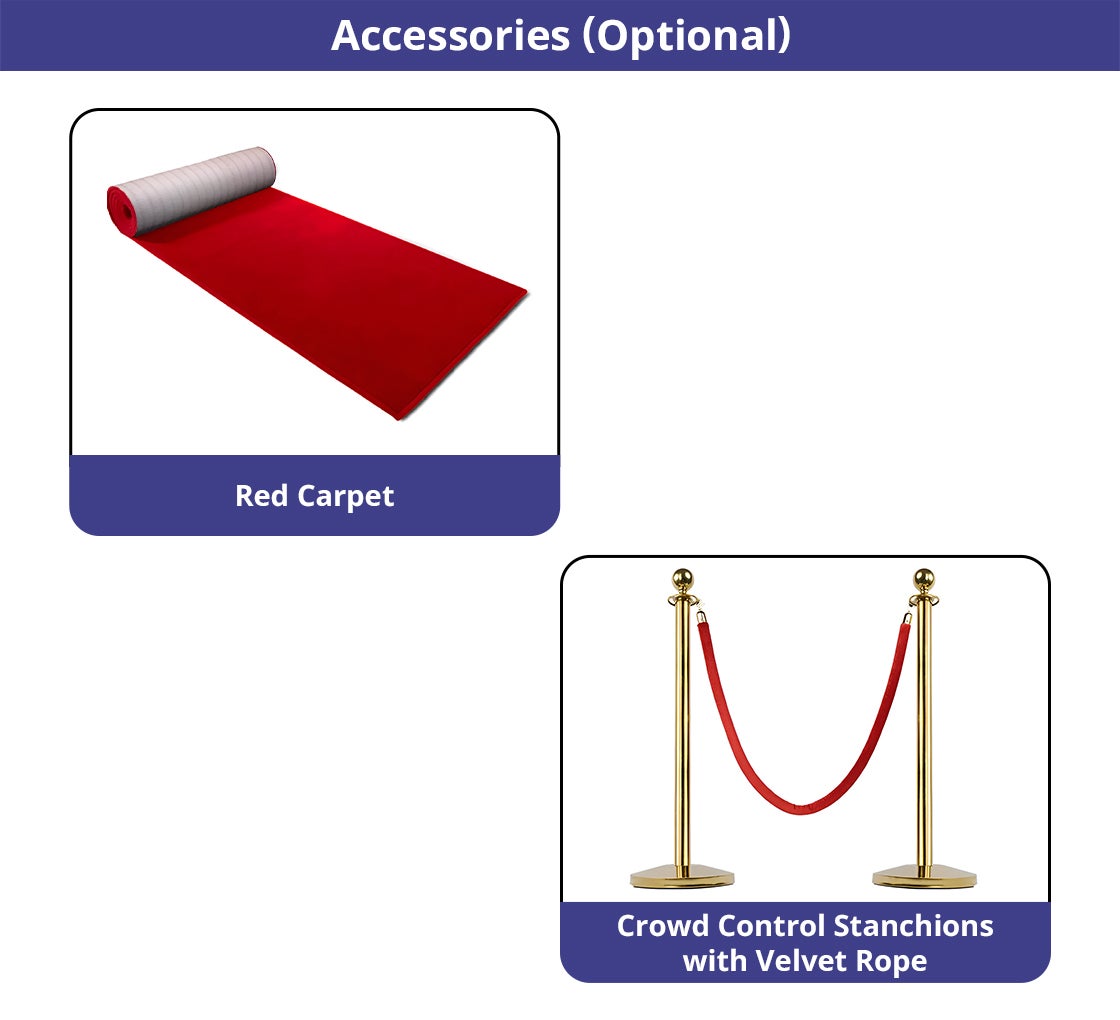 8 ft x 8 ft Step and Repeat Curved Pillow Case Backdrop - 12