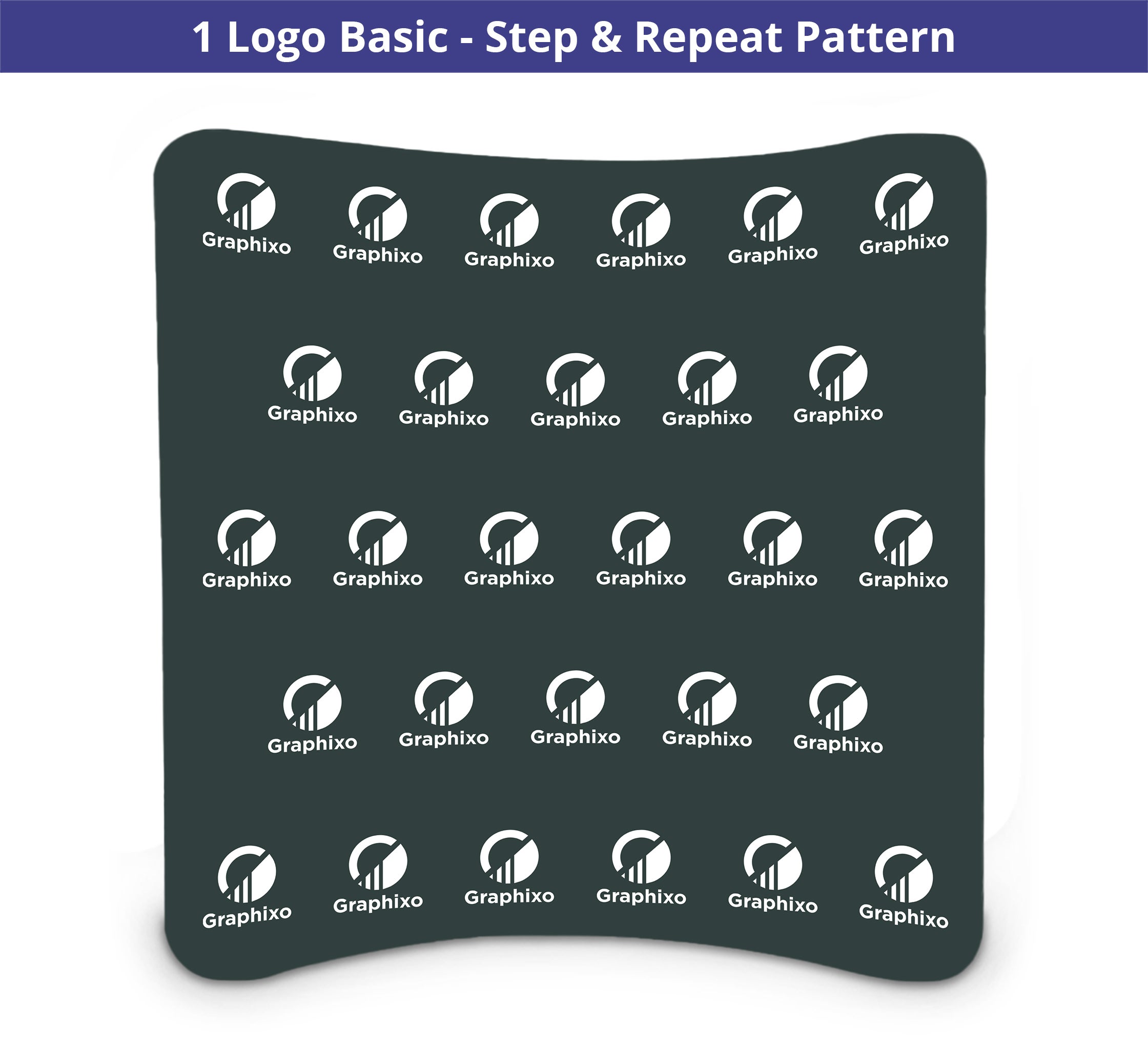 8 ft x 8 ft Step and Repeat Curved Pillow Case Backdrop - 4