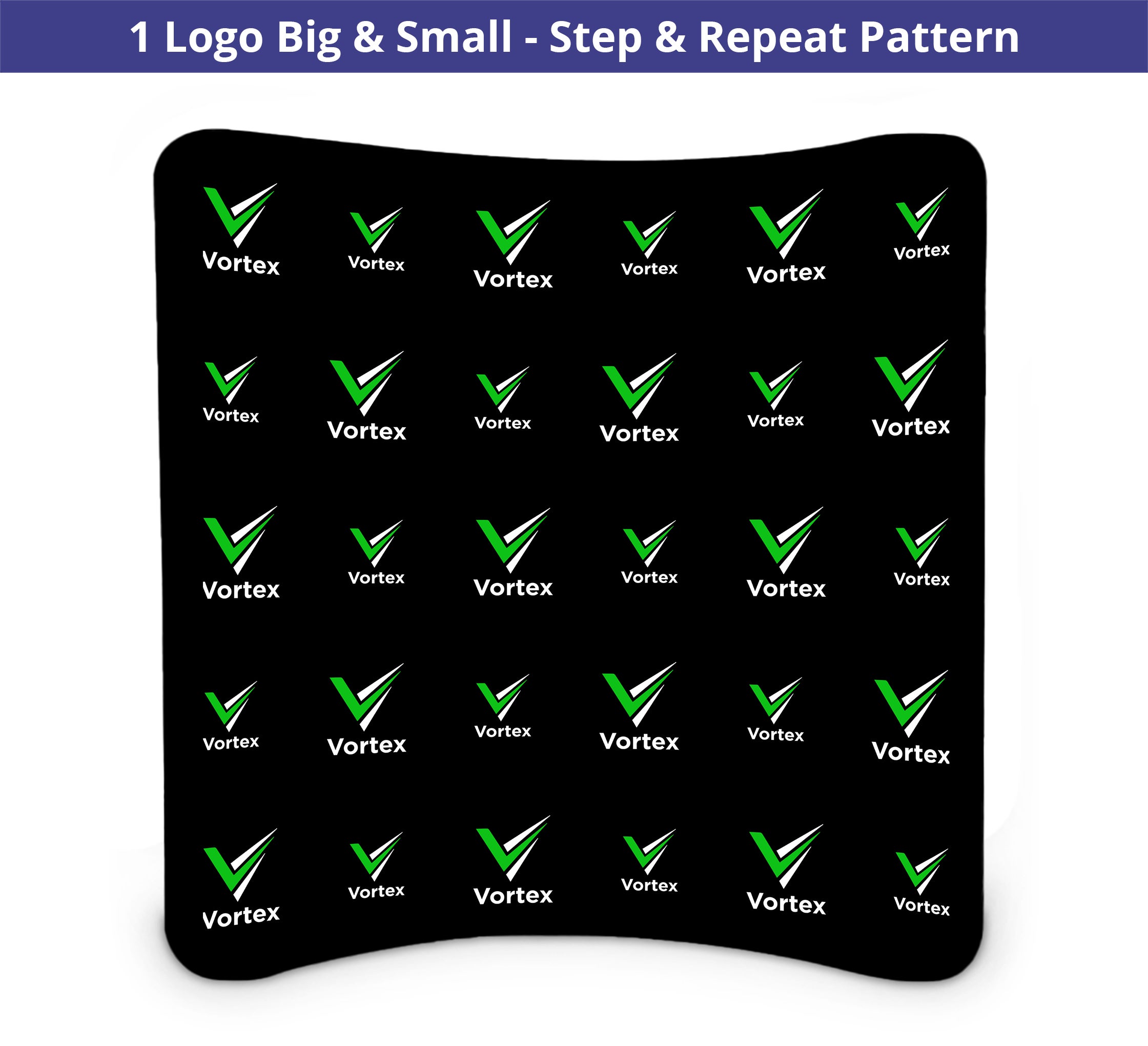 8 ft x 8 ft Step and Repeat Curved Pillow Case Backdrop - 5