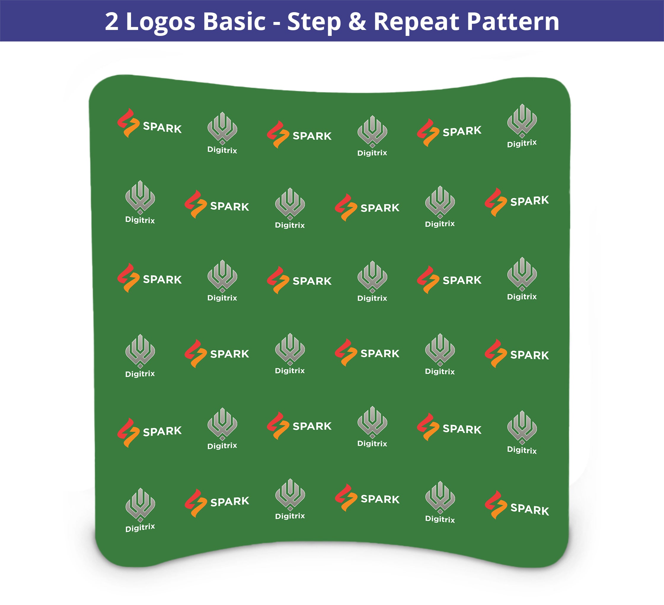 8 ft x 8 ft Step and Repeat Curved Pillow Case Backdrop - 6