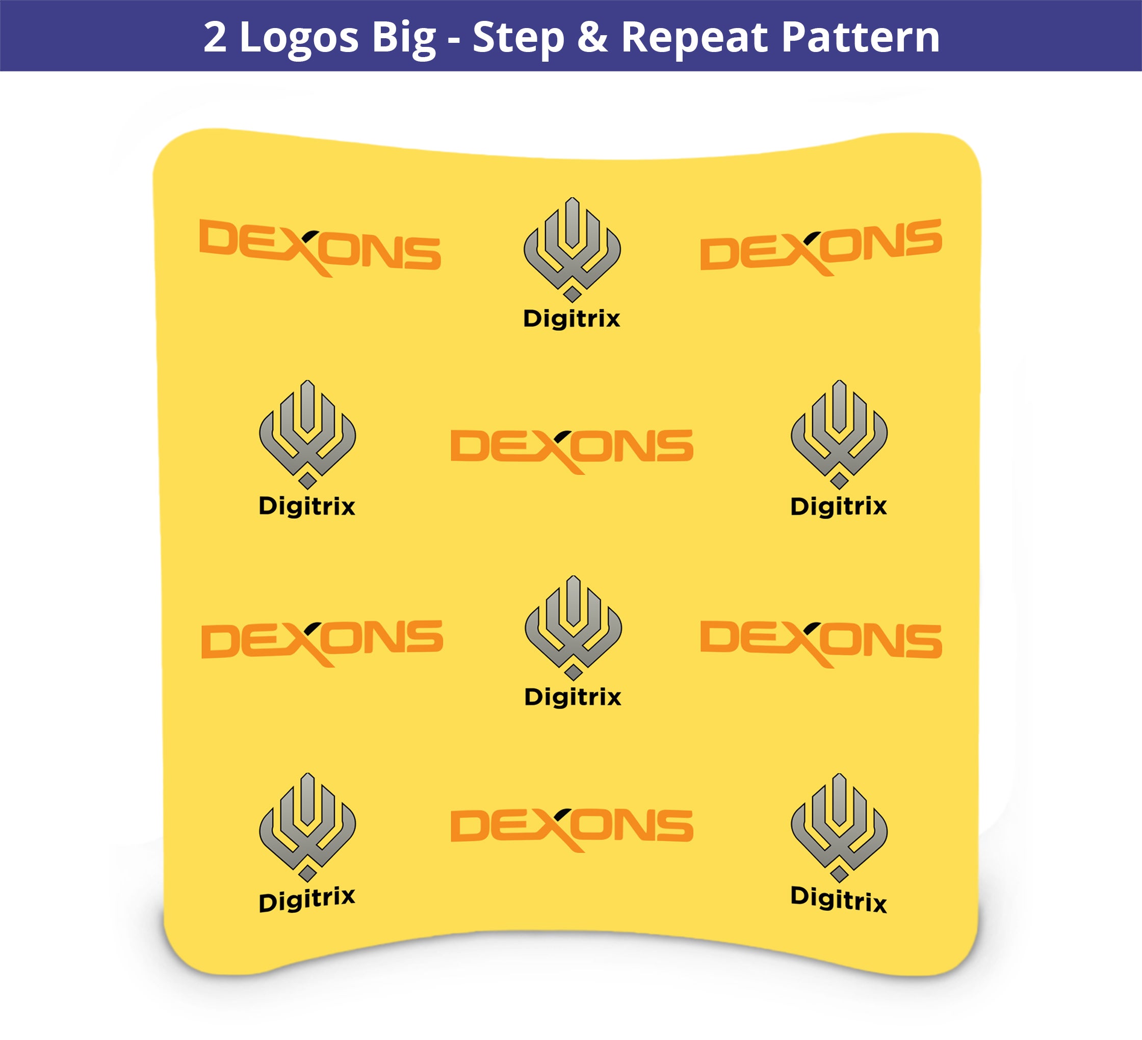 8 ft x 8 ft Step and Repeat Curved Pillow Case Backdrop - 7