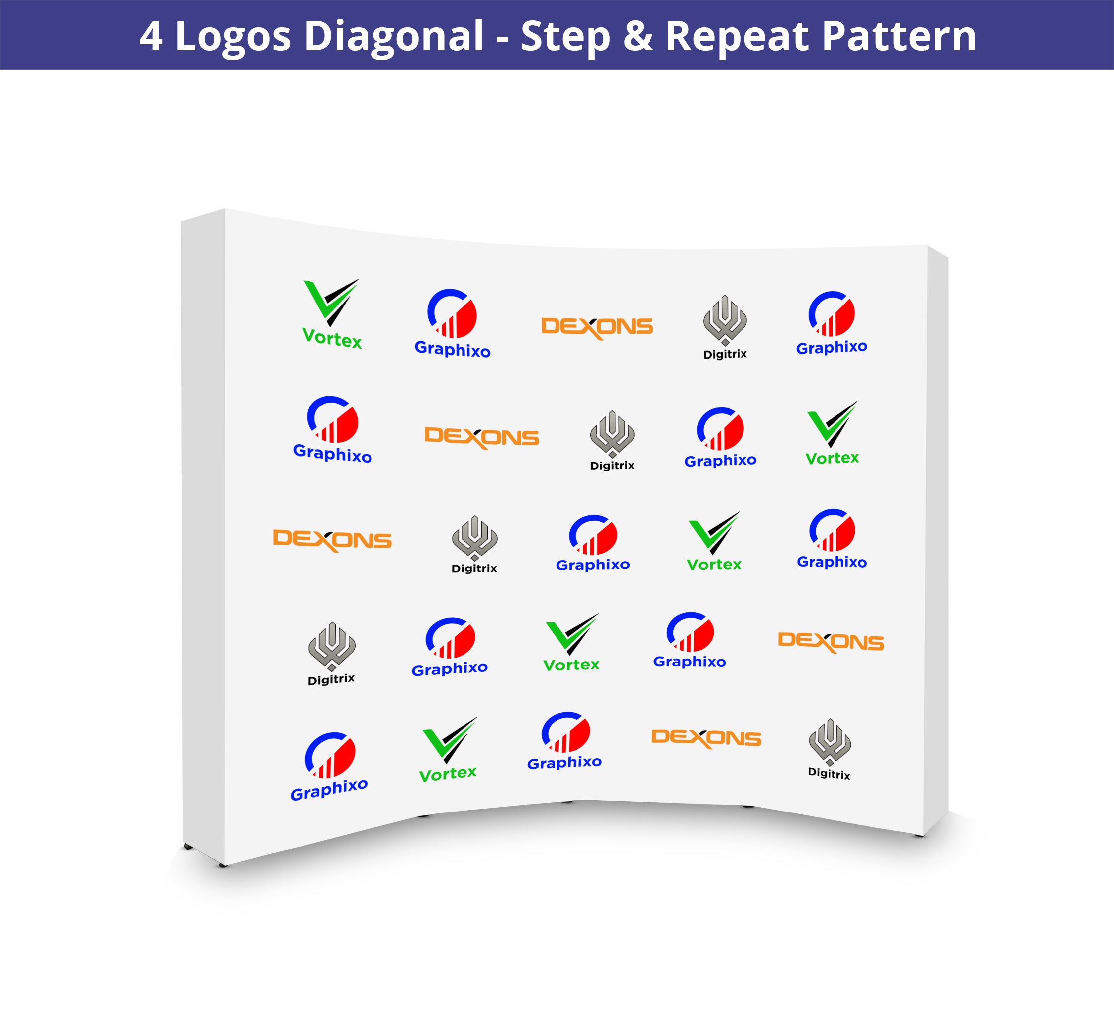 Customizable 10 ft x 8 ft Step and Repeat Pop Up Curved Display for ...