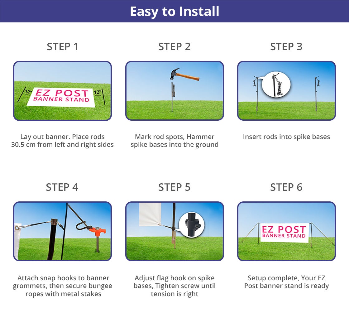 EZ Post Banner Stand – Easy Outdoor Display | BannerBuzz UK