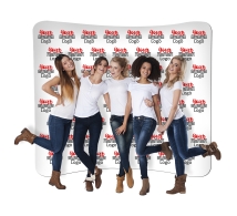 3 m x 2.4 m Step and Repeat Curved Pillow Case Backdrop