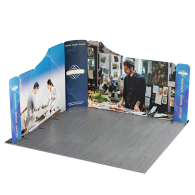 4m Magnetic Modular Fabric Displays - Dynamic Curved L Shape