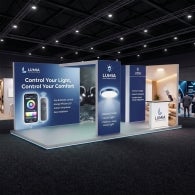 6m Backlit Exhibition Stand - Premium LED Lightbox Display with Counters & Branding Panels