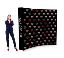 2.4  m x 2.4 m Step and Repeat Fabric Pop Up Curved Display