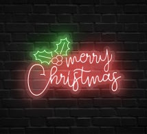 Holly Merry Christmas Neon Sign