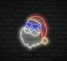 Hipster Santa Neon Sign
