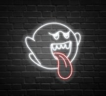 Ghost Mario Boo Neon Sign