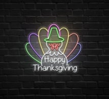 Happy Thanksgiving Turkey Neon Sign