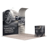 3m Inline Exhibition Stand – Modular Display with Backwall, Counter & LED Kit