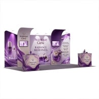 6m Inline Exhibition Stand – Modular Fabric Display with Podium, Shelves & LED Lights