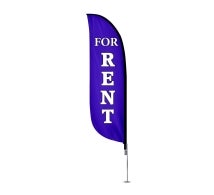 Pre-Printed For Rent Feather Flag