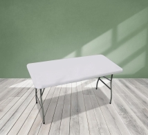 120 cm Rectangle Table Toppers - White