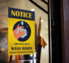 Notice Employees Must Wash Hands Window Clings