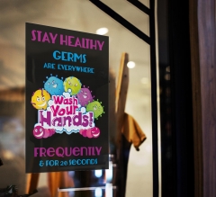 Stay Healthy Germs Everywhere Wash Your Hands Window Clings