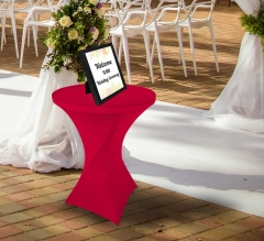 31.5'' Round Stretch Table Covers - Red