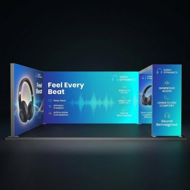 6m Backlit Exhibition Stand - LED Lightbox Display with Graphics