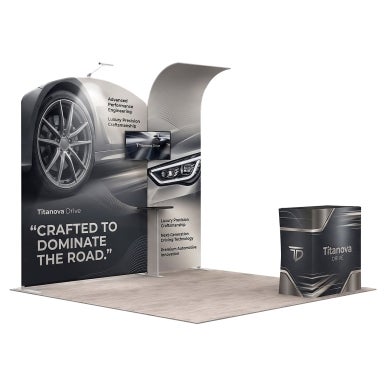 3m Inline Exhibition Stand – Modular Display with Backwall, Counter & LED Kit