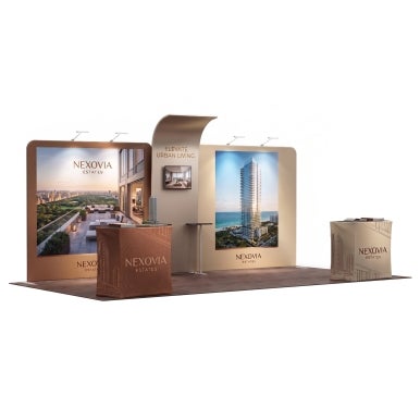 6m Exhibition Stand - Fabric Display Stand with Counters & Storage