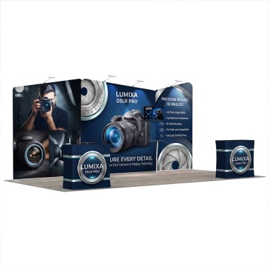 6m Inline Exhibition Stand  – Tension Fabric Display with Podium